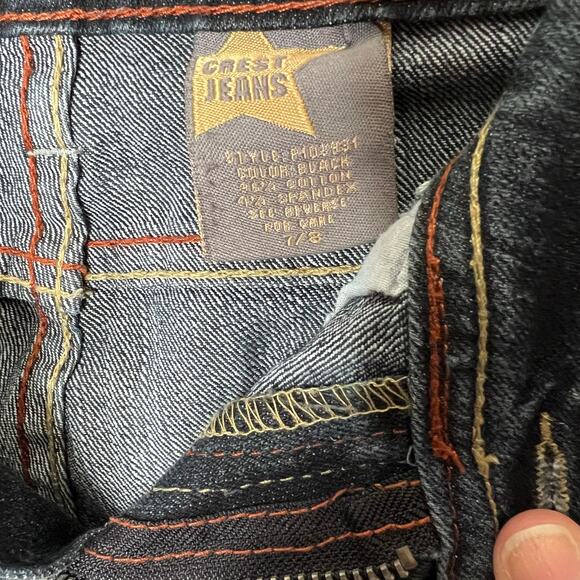Crest Jeans Skinny Leg Jeans with Snap closure hem zippered pockets Size 7/8 - Picture 7 of 8
